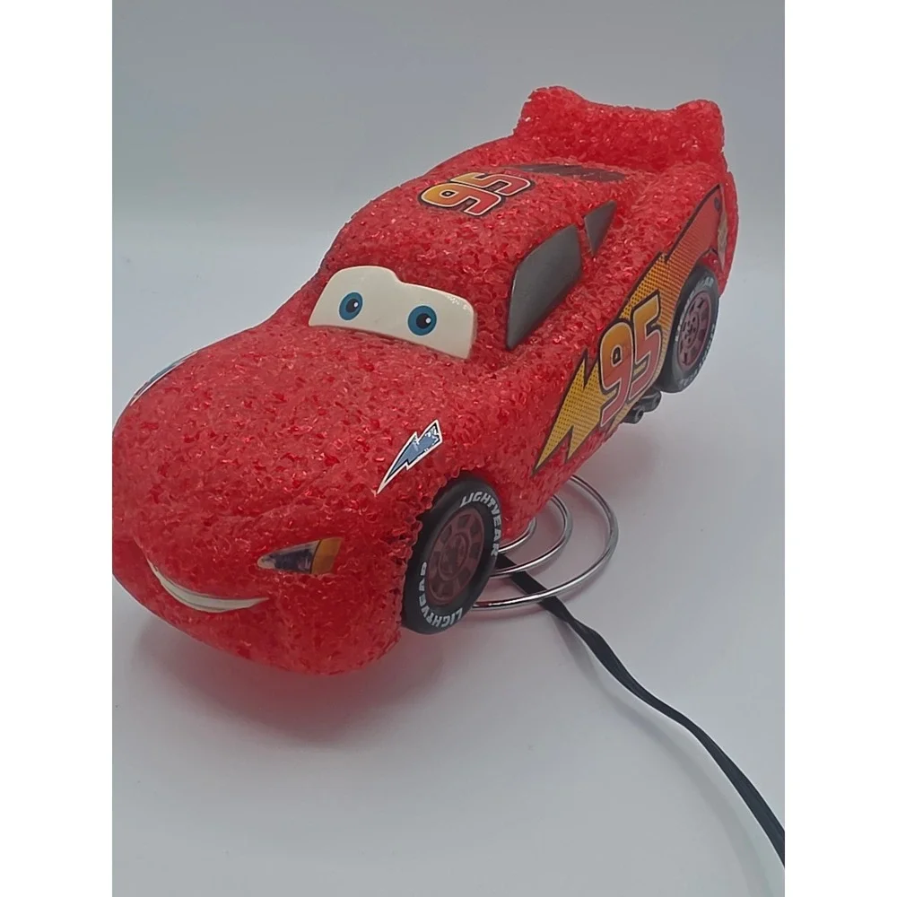 Disney Pixar Cars Lightning McQueen Popcorn Lamp Red Melted Plastic Glow Light